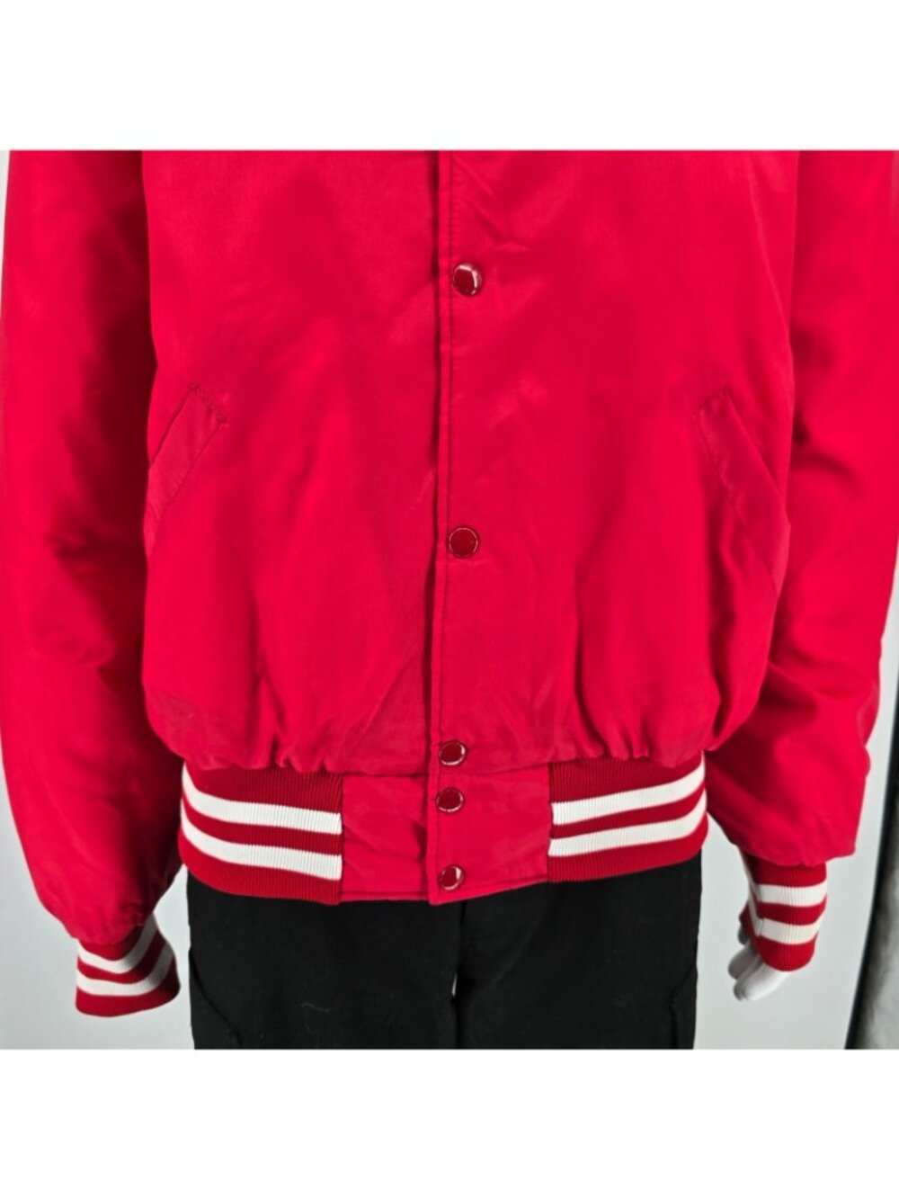 Vintage 1970s Gus Doerner Sports South Knox Spartans Satin Bomber Jacket (XL) - Picture 12 of 14